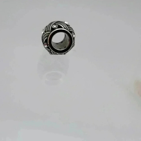 Women's BRIGHTON Silver Lace Bead Charm With Crystals CUFF INCLUDED* - Picture 3 of 6